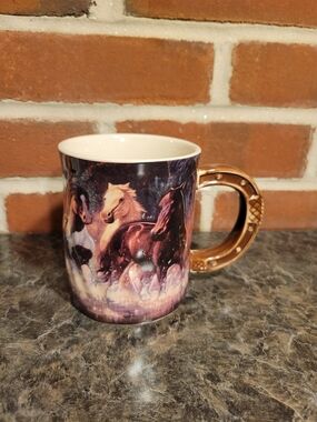 3D Horse Print Ceramic Coffee Mug